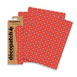 decopatch papier 814 hartjes op rood 3vel