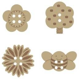 artemio houten knopen 14001711 bloemen