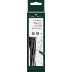 12 natural charcoal 5-8mm 129298 | Faber castell