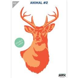 A3 sjabloon animal 2 deer | QBIX