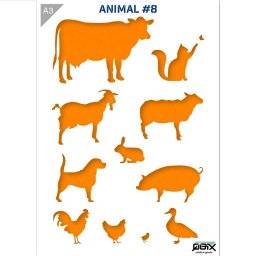 A3 sjabloon animals 8 farm | QBIX