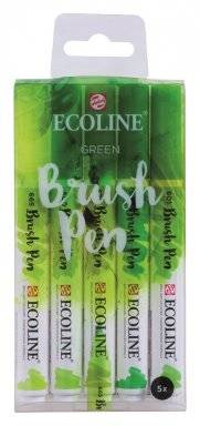 Ecoline brushpen set 5st green | Talens