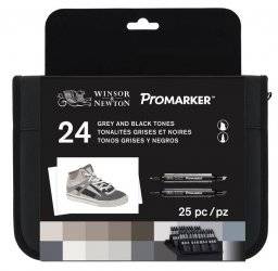 Promarkerset 24st grey & blacks | Winsor & newton
