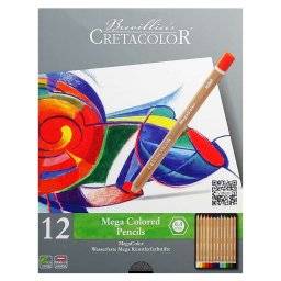 Mega colored pencils blik 12st | Cretacolor 