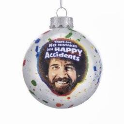 Kerstbal no mistakes wit | Bob Ross