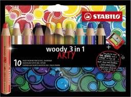 Woody set 10 kleuren + slijper | Stabilo 
