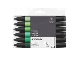 Promarkerset 6 st green tones | Winsor & newton