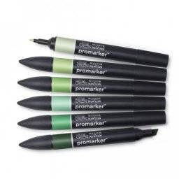 Promarkerset 6 st green tones | Winsor & newton