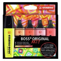 Boss arty set 5 warme kleuren | Stabilo