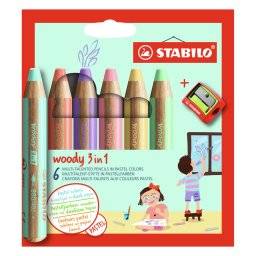 Woody set 6 pastel kleuren | Stabilo