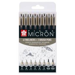 Pigma micron penset 8dlg grijs | Sakura