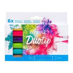 Ecoline duotipmarkerset 6botanic | Talens 