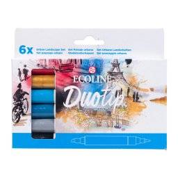 Ecoline duotipmarkerset 6 urban | Talens