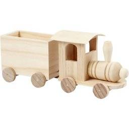 Houten trein met wagon 57977