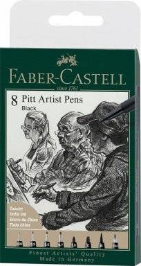 Pitt artist pen 8 black 167158 | Faber castell