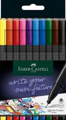 Grip finepen 10 basic kleuren | Faber castell 