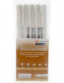 Set drawing pen 4600-5 brown | Marvy uchida