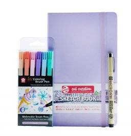 Pastel schetsbook + brushpenset | Sakura