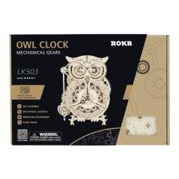 Bouwdoos wooden owl clock | Robotime