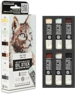 Oilstick set 6x12ml tabby cat | Sennelier