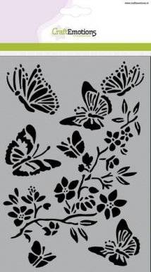 Stencil A5 1251 vlinders | Craftemotions
