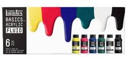 Basic acryl fluid set 6 kleuren | Liquitex