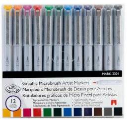 Microbrush pennenset 12 kleuren | Royal & langnickel