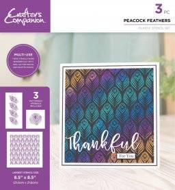 Sjabloonset peacock feathers | Crafters companion