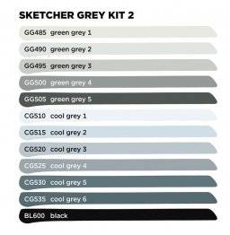 Sketcher set 12st grey kit 2 | Molotow 