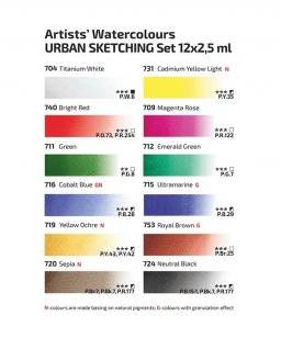 Aquarelset 12 nap urban sketch | Rosa studio