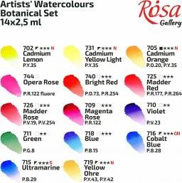 Aquarelset 14 nap botanical | Rosa studio