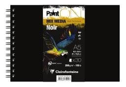 Paint-on spiraalboek zwart A5 | Clairefontaine