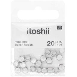 Ponii beads silver cubes 600227 | Rico design