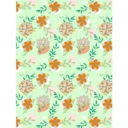 Papier bloem mint/oranje fda 913 | Decopatch