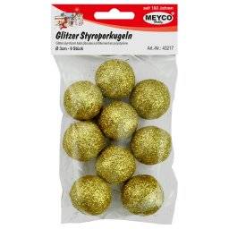 Decoratiebollen glittergoud | Meyco