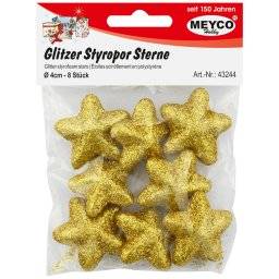 Decoratiesterren glittergoud | Meyco