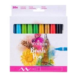 Ecoline brush pen set 20 kleuren | Talens