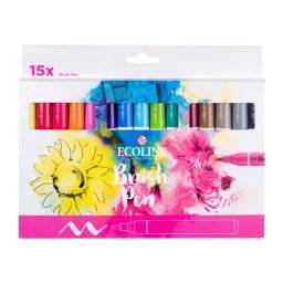 Ecoline brush pen set 15 kleuren | Talens