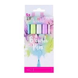 Ecoline brushpen set 5st pastel | Talens