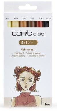 Ciao 5 + 1 set hair tones 1 | Copic