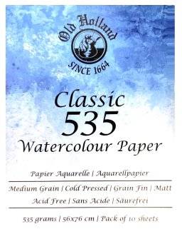 Aquarelpapier classic 535 pk 10 | Old holland