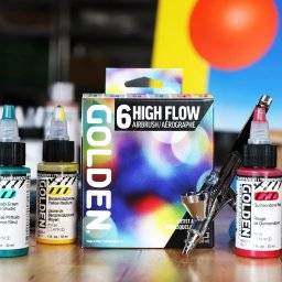 High flow airbrush set 6x30ml | Golden