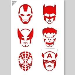 A5 sjabloon superheroes icon 16 | QBIX