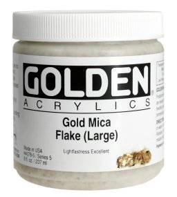 Gold mica flakes (large) 237ml | Golden 