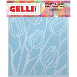 Stencil tulpen 8x10 | Gelli arts
