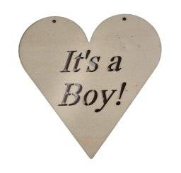 Houten hart it's a boy