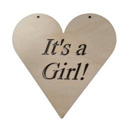 Houten hart it's a girl