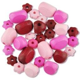 Kralenmix hout roze 350-04 | Meyco