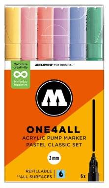 Markerset 2mm 6 pastel classic | Molotow 