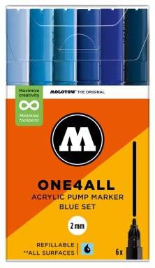 Markerset 2mm 6dlg blue set | Molotow